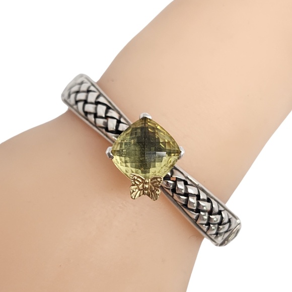 Saint by Sarah Jane Sterling Silver 18K Gold Butterfly Peridot Bracelet #16049 - Picture 10 of 10